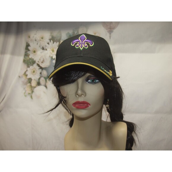 Mardi Gras Hat Embroidered Baseball Cap Strapback Black Nawlins NEW Unisex Adult - Picture 2 of 6